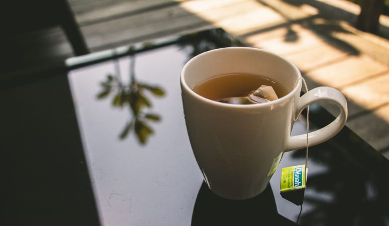a cup of hot tea